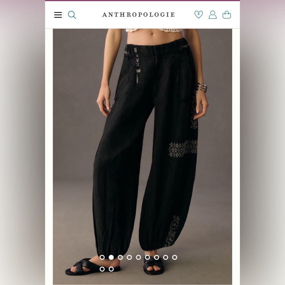 Anthropologie embroidered parachute pants nwt
